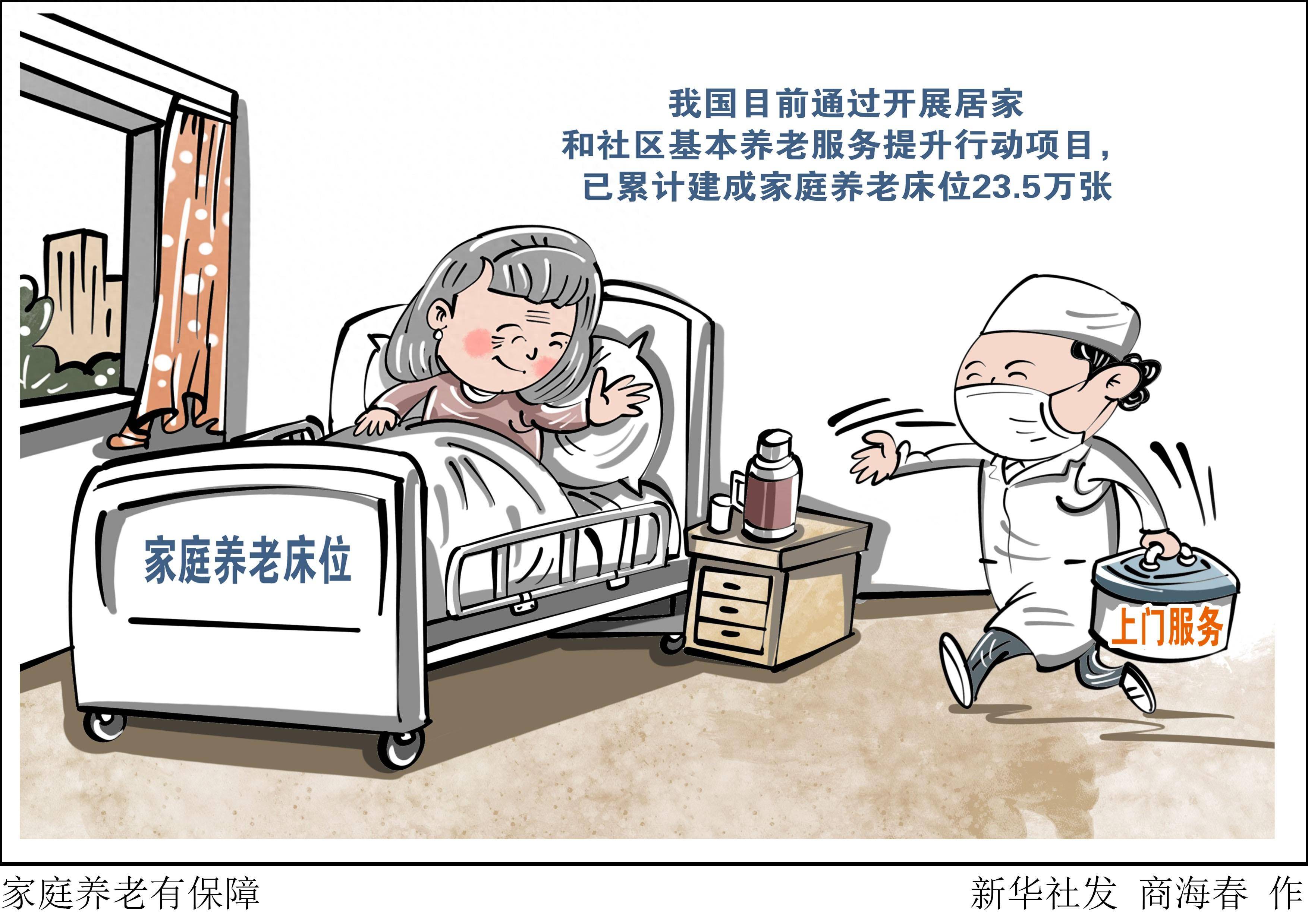 图表漫画家庭养老有保障