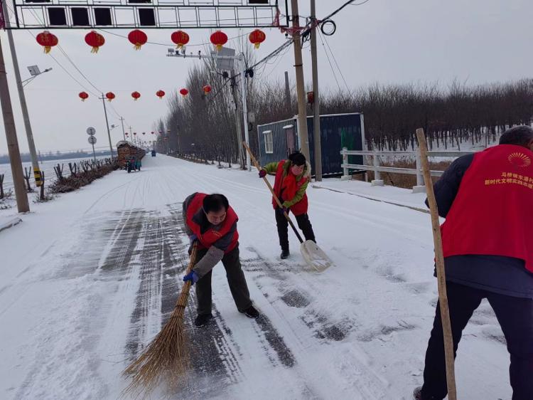 一网三联见成效除冰扫雪迎新年桓台县马桥镇东潘村南郭村开展除冰扫雪