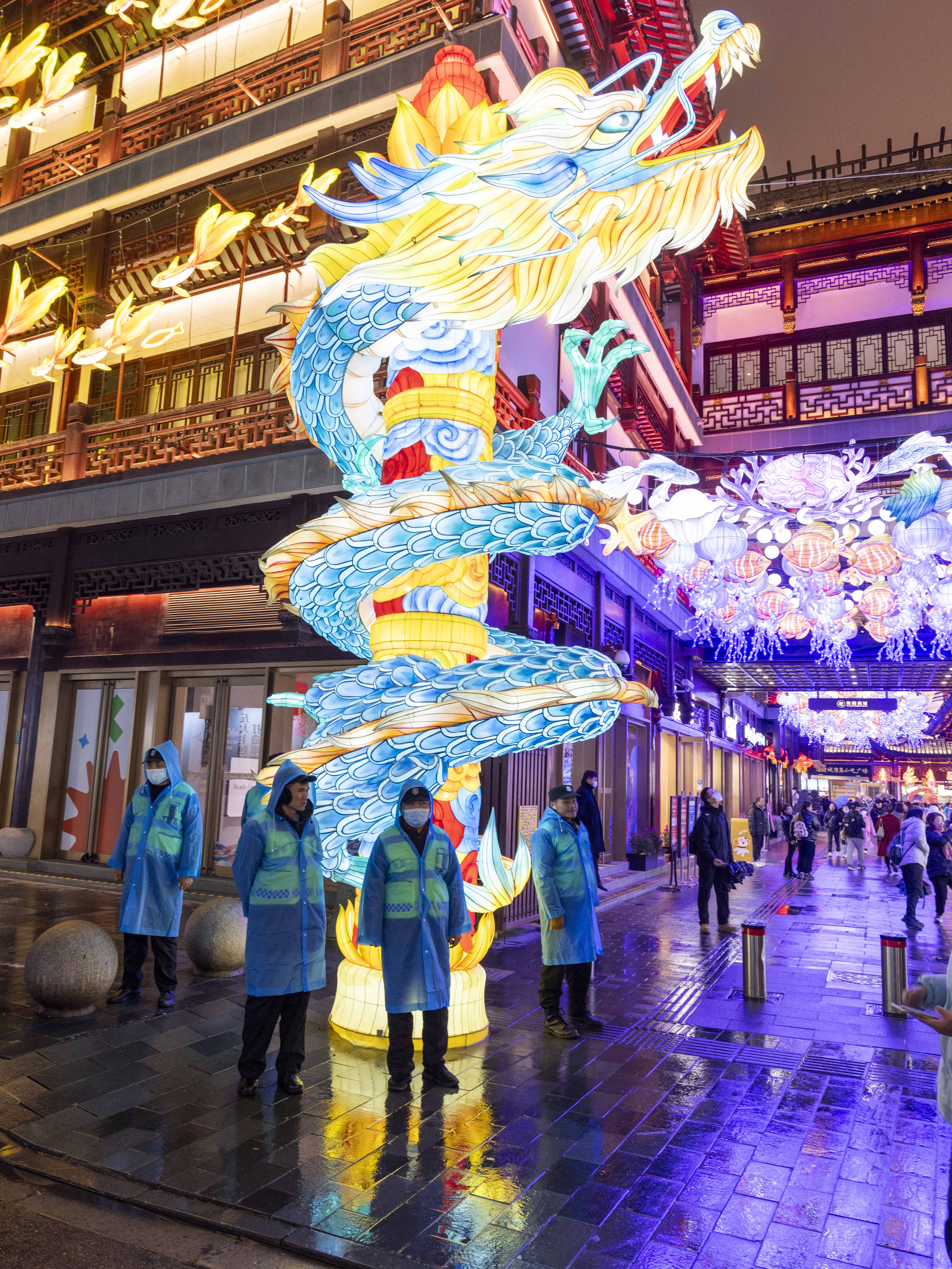 观灯,豫园城隍庙被龙和龙所召唤而来的虾兵蟹将点亮