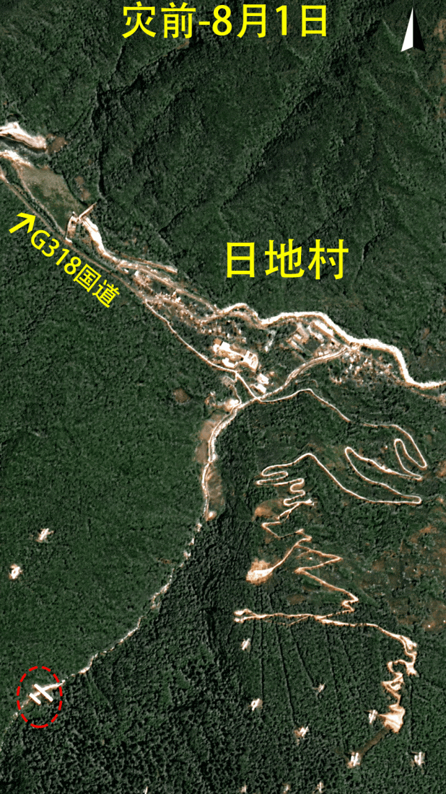 康定山洪泥石流灾害前后卫星影像公布,当地仍有18人失联